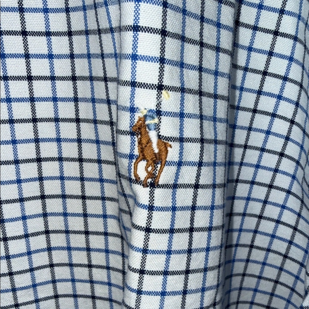 Polo by Ralph Lauren Men's Plaid Shirt in White and Blue